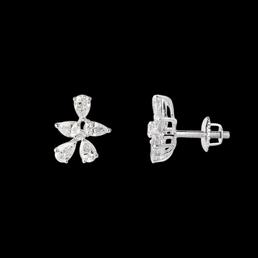 18K White Gold Diamond Earrings - 1.42ct VS-SI-FG
