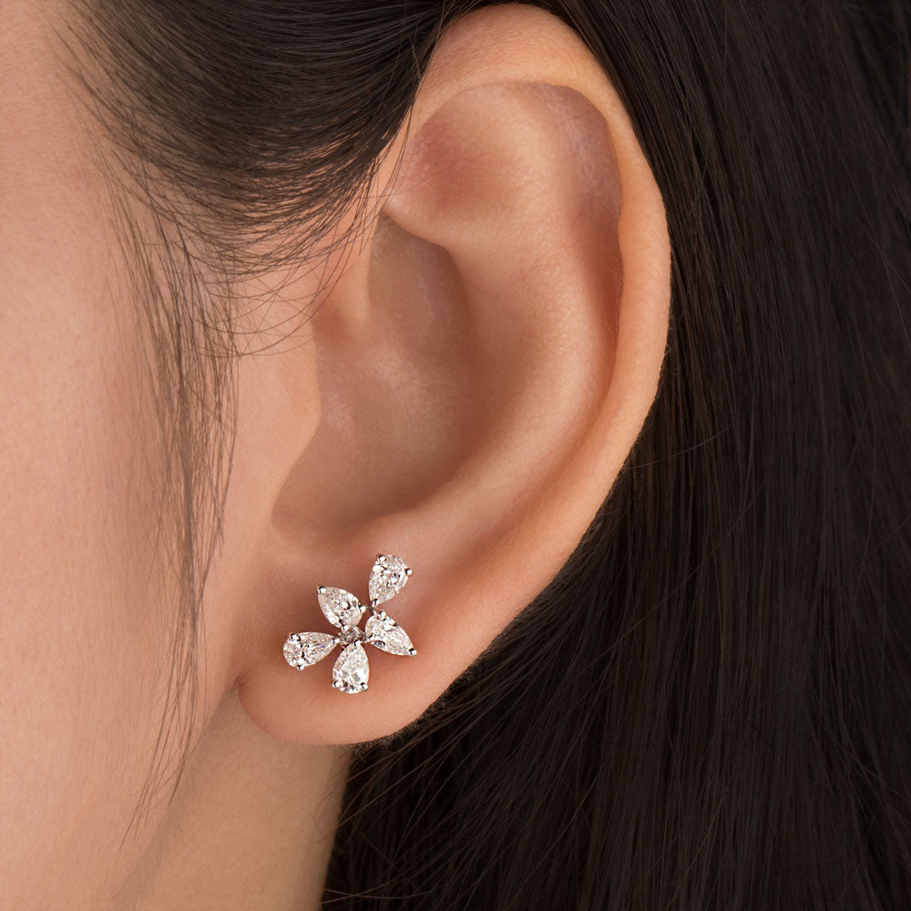 18K White Gold Diamond Earrings - 1.42ct VS-SI-FG