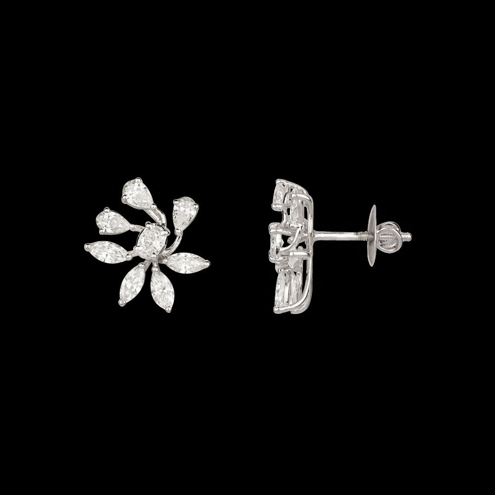 18K White Gold Diamond Earrings - 2.41ct VS-SI-FG