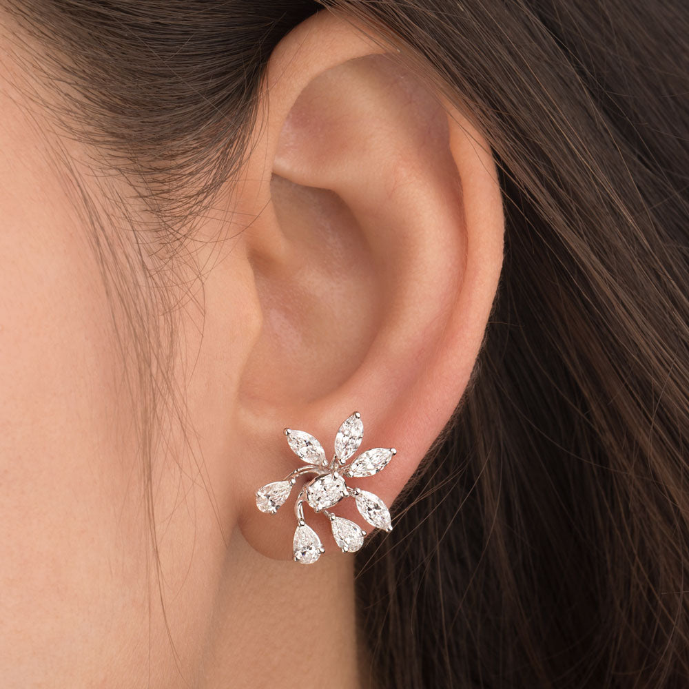 18K White Gold Diamond Earrings - 2.41ct VS-SI-FG
