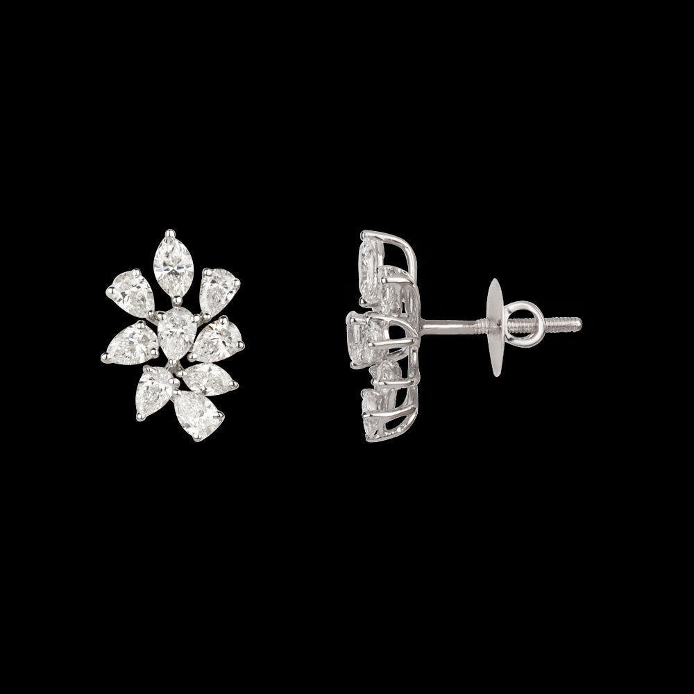18K White Gold Diamond Earrings - 2.16ct VS-SI-FG