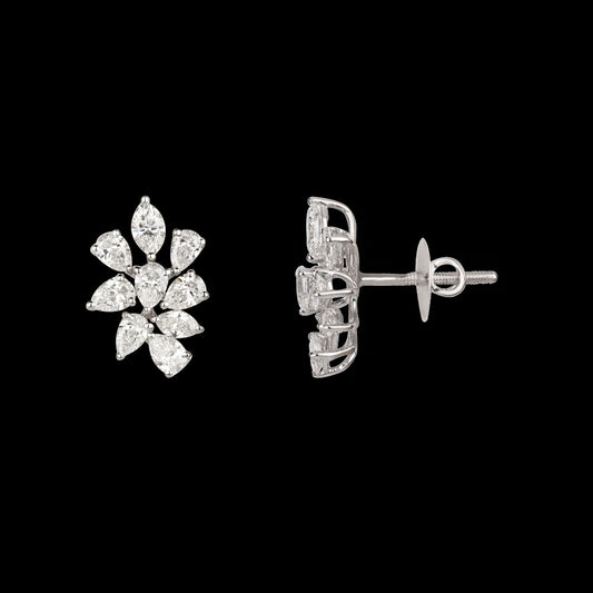 18K White Gold Diamond Earrings - 2.16ct VS-SI-FG