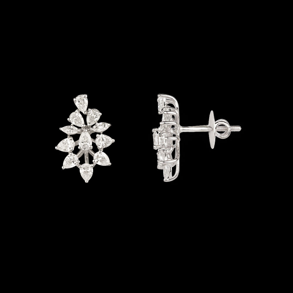 18K White Gold Diamond Earrings - 1.72ct VS-SI-FG