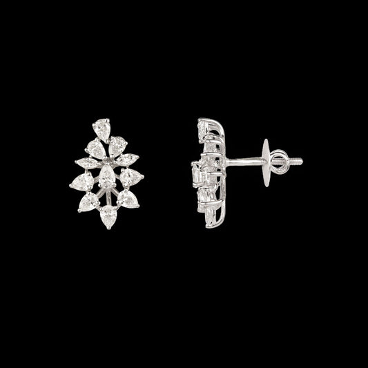 18K White Gold Diamond Earrings - 1.72ct VS-SI-FG