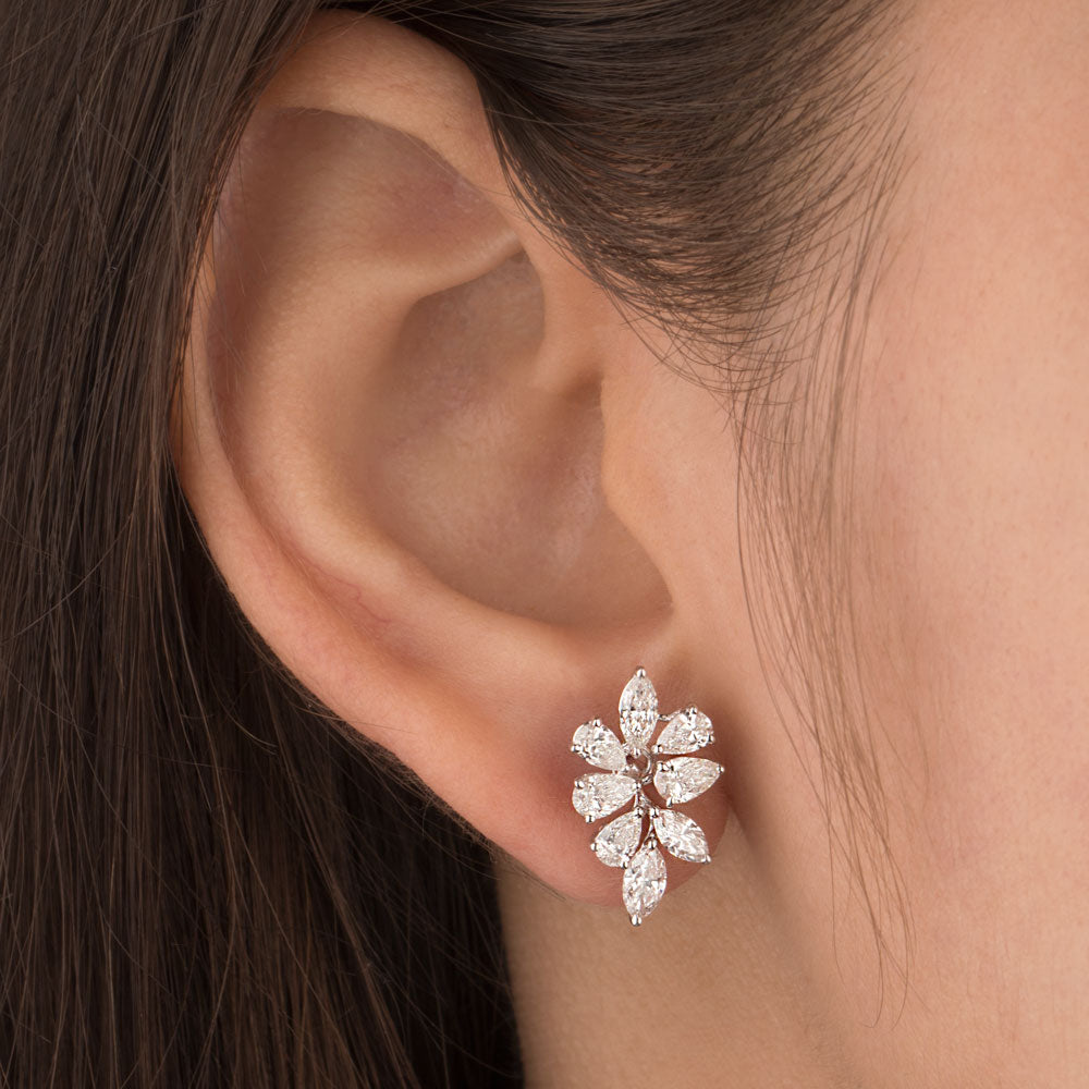 18K White Gold Diamond Earrings - 2.02ct VS-SI-FG