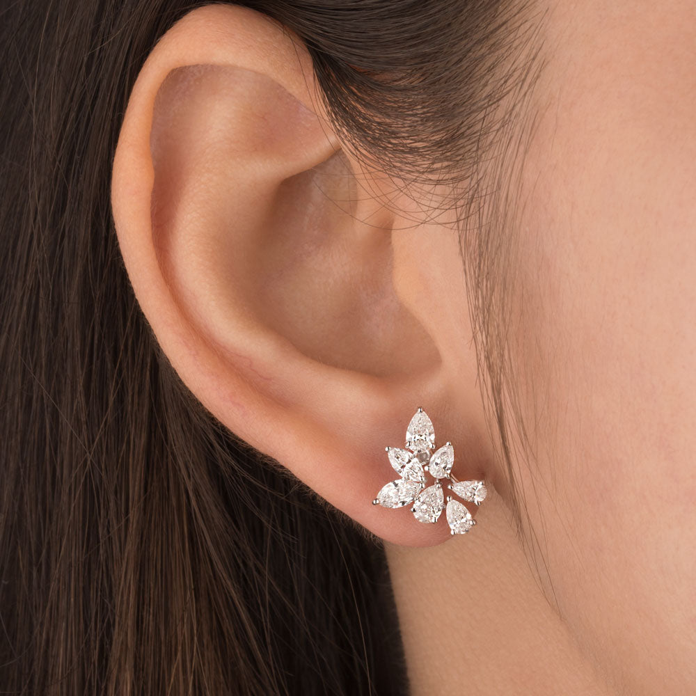 18K White Gold Diamond Earrings - 1.67ct VS-SI-FG