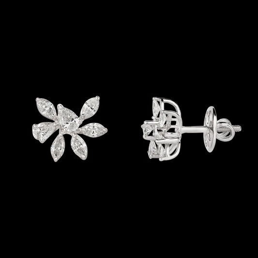 18K White Gold Diamond Earrings - 0.95ct VS-SI-EF