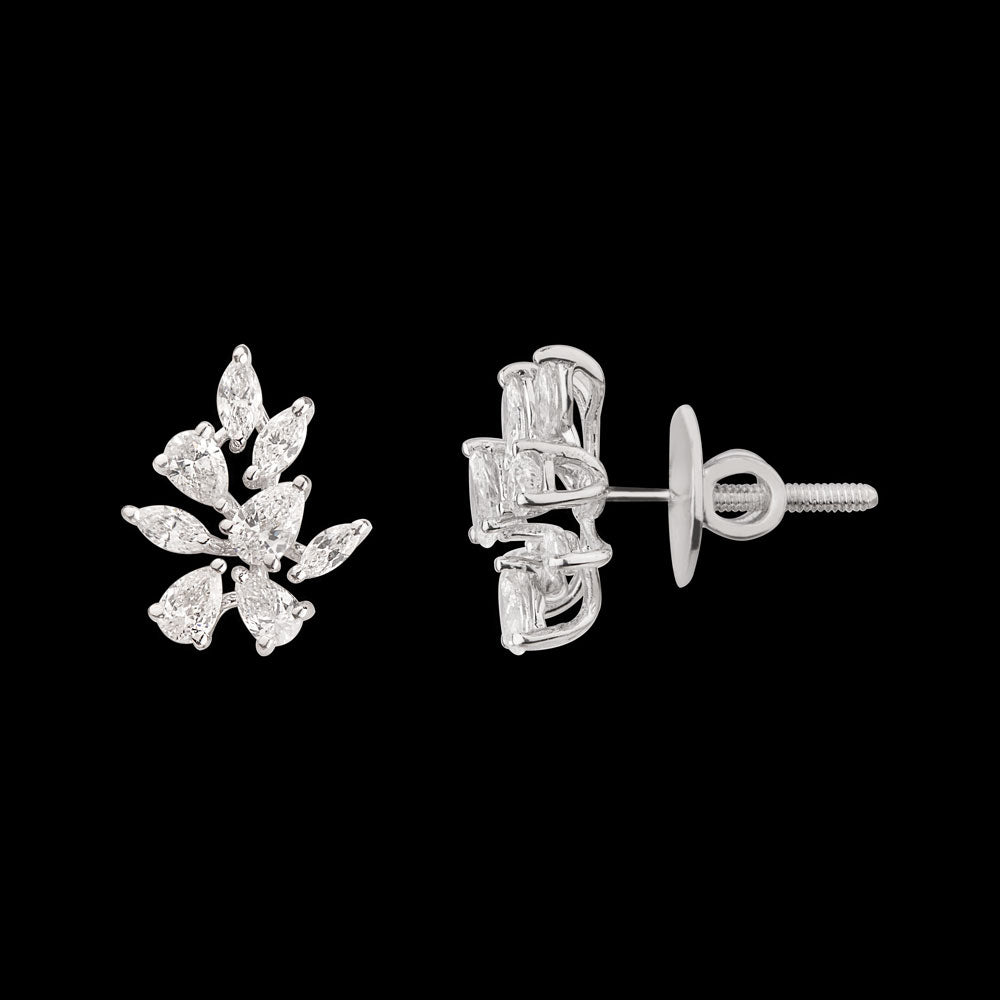 18K White Gold Diamond Earrings - 1.034ct VS-SI-FG