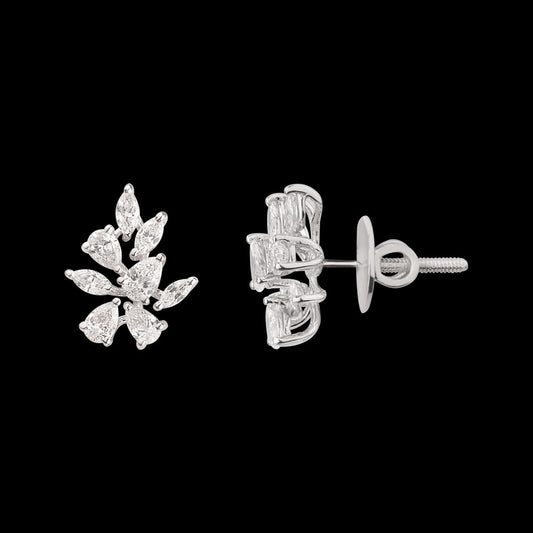 18K White Gold Diamond Earrings - 1.034ct VS-SI-FG