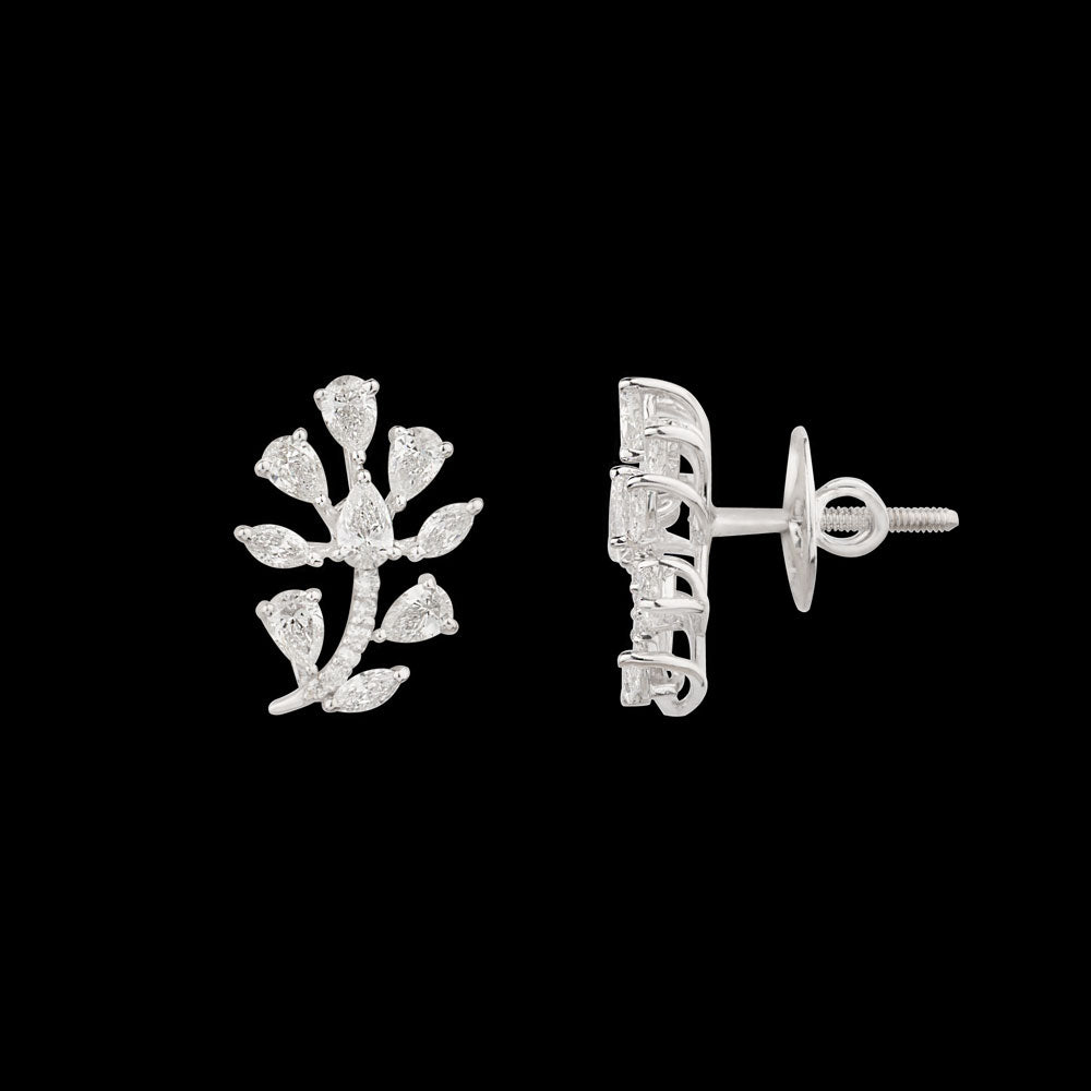 18K White Gold Diamond Earrings - 1.292ct VS-SI-FG