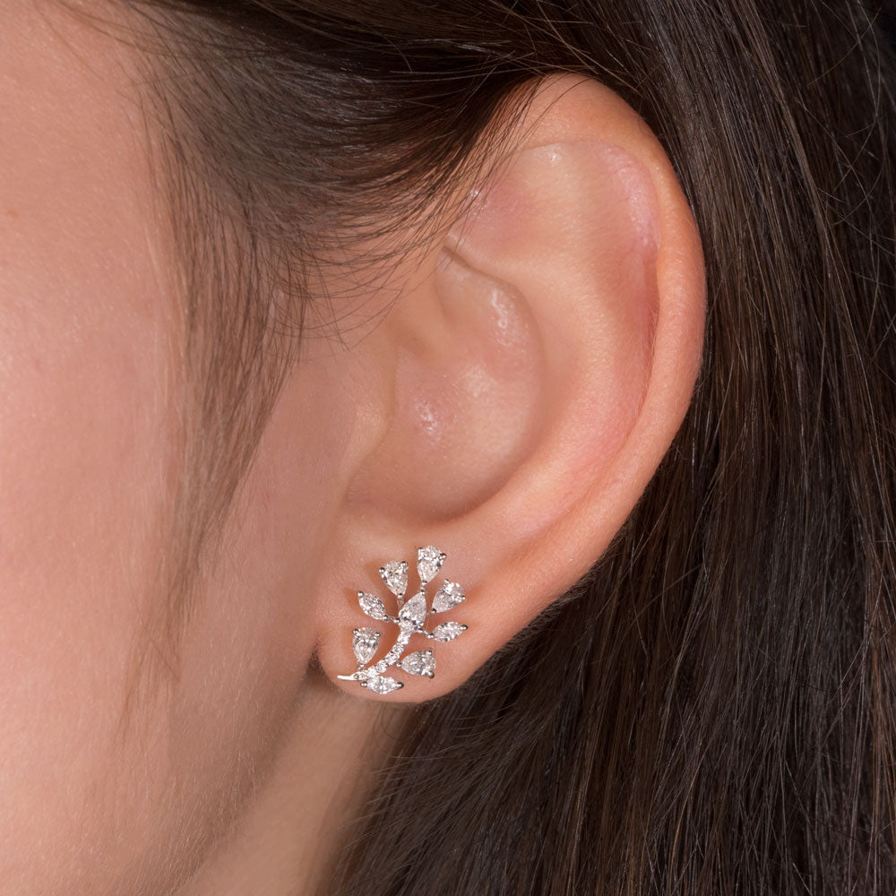 18K White Gold Diamond Earrings - 1.292ct VS-SI-FG