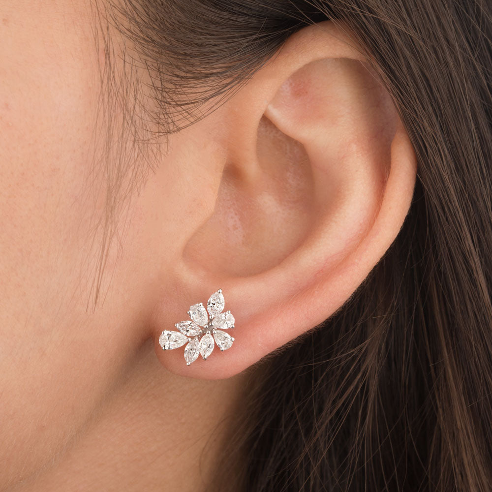 18K White Gold Diamond Earrings - 1.53ct VS-SI-FG