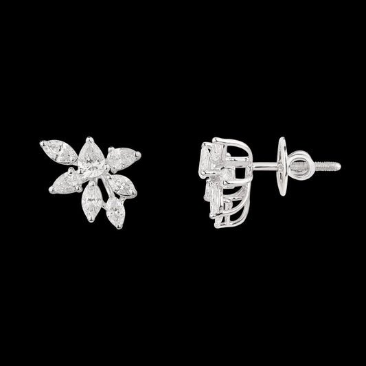 18K White Gold Diamond Earrings - 1.256ct VS-SI-FG