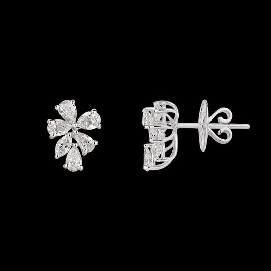 18K White Gold Diamond Earrings - 1.5ct VS-SI-FG