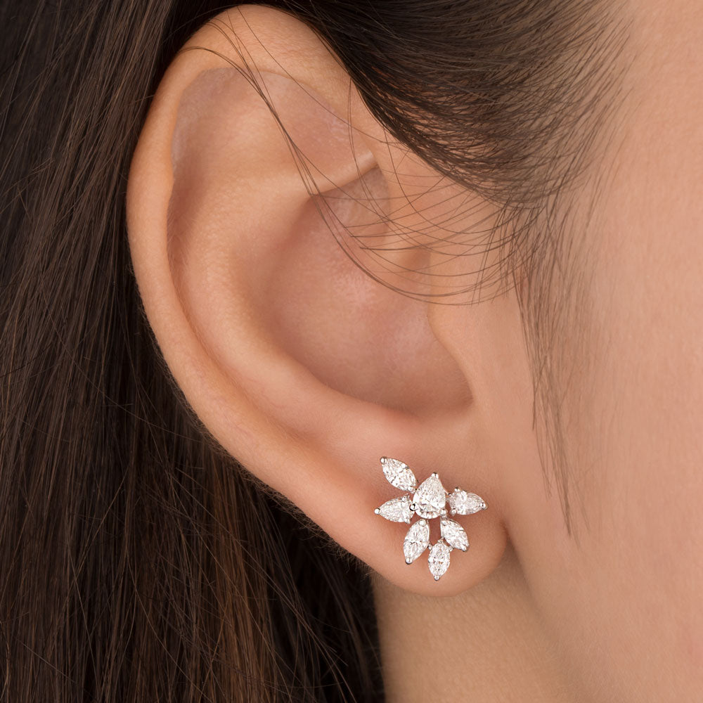 18K White Gold Diamond Earrings - 1.256ct VS-SI-FG
