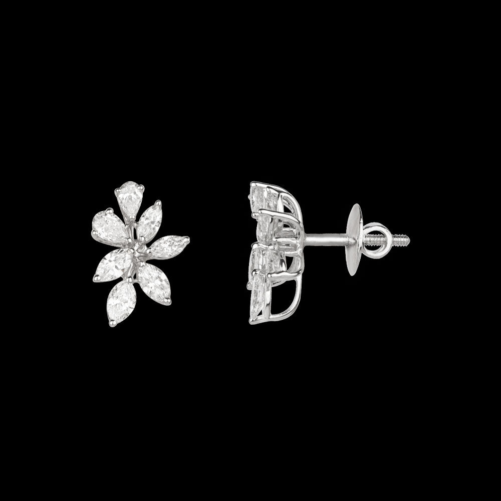 18K White Gold Diamond Earrings - 1.68ct VS-SI-FG