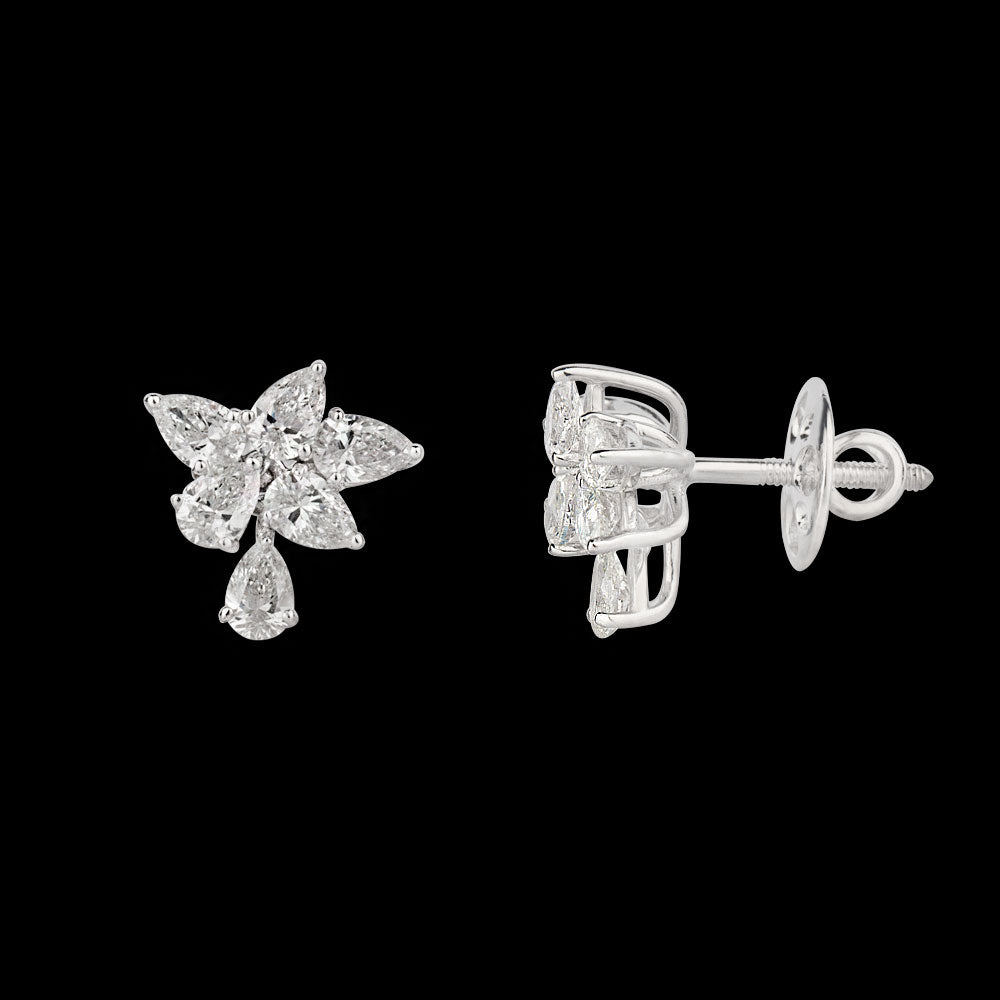 18K White Gold Diamond Earrings - 1.73ct VS-SI-FG