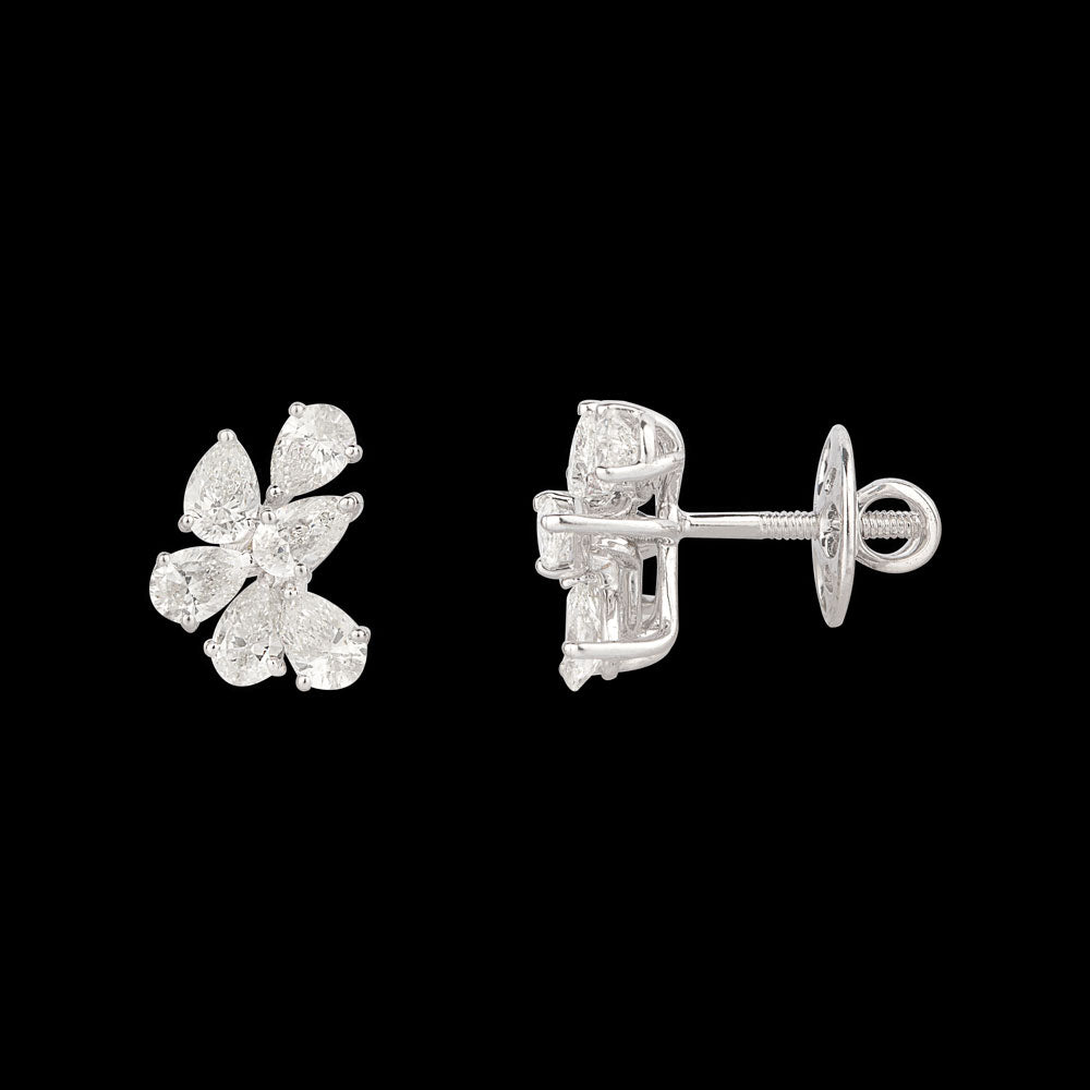 18K White Gold Diamond Earrings - 1.8ct VS-SI-FG