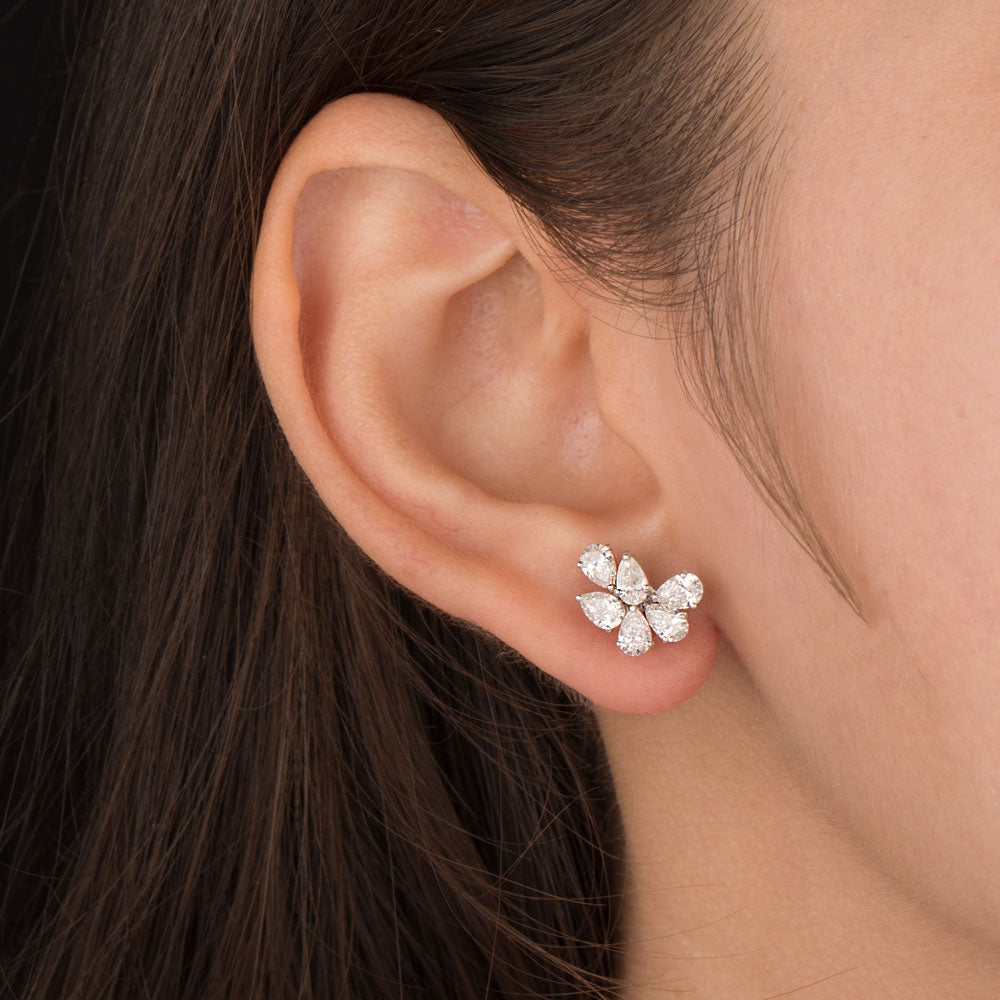 18K White Gold Diamond Earrings - 1.8ct VS-SI-FG