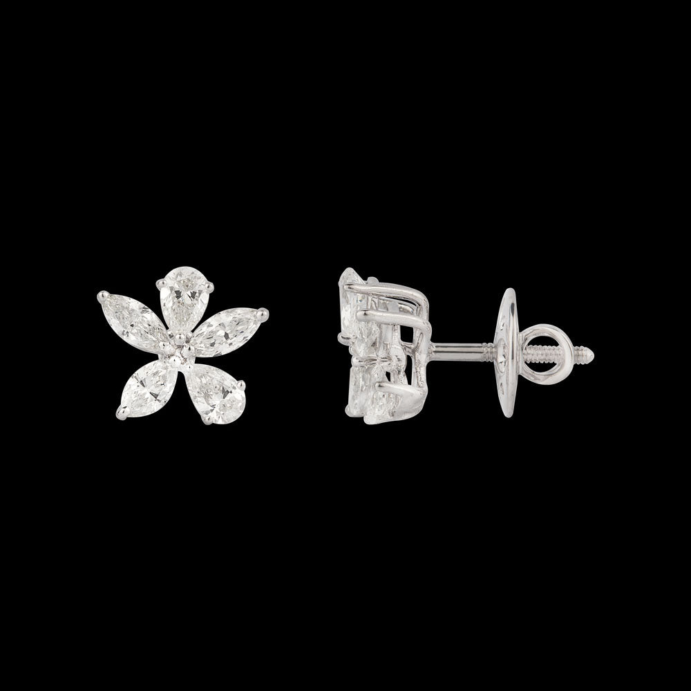 18K White Gold Diamond Earrings - 1.53ct VS-SI-FG