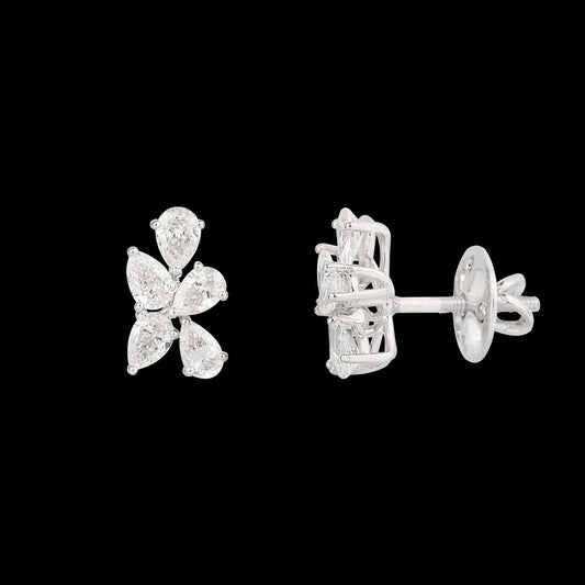 18K White Gold Diamond Earrings - 1.4ct VVS-VS-FG