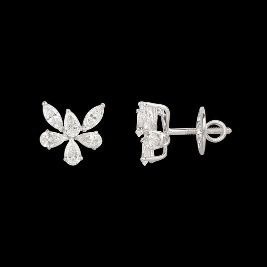 18K White Gold Diamond Earrings - 1.55ct VVS-VS-FG