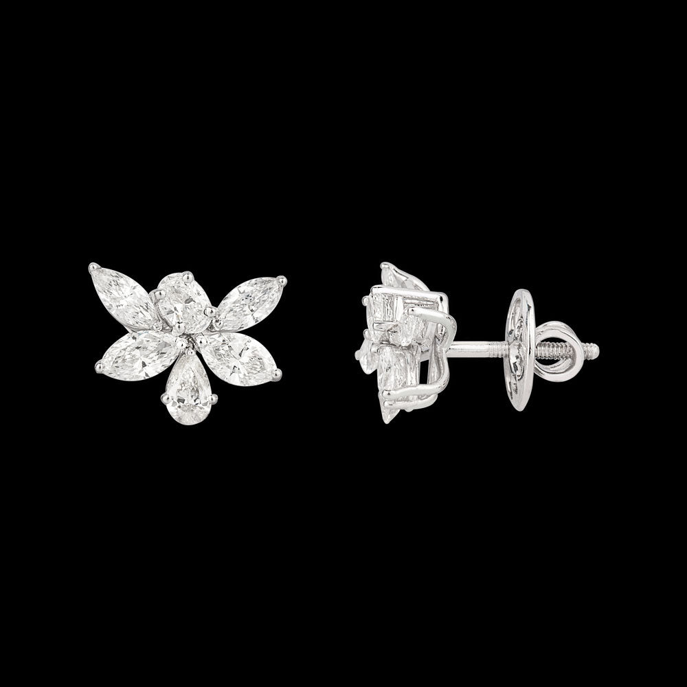 18K White Gold Diamond Earrings - 1.48ct VVS-VS-GH