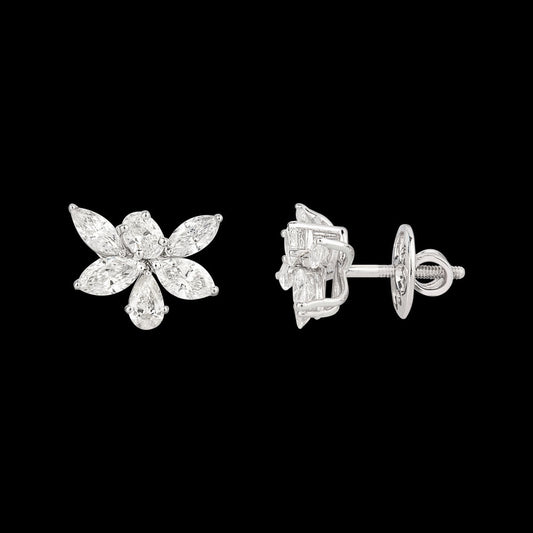18K White Gold Diamond Earrings - 1.48ct VVS-VS-GH