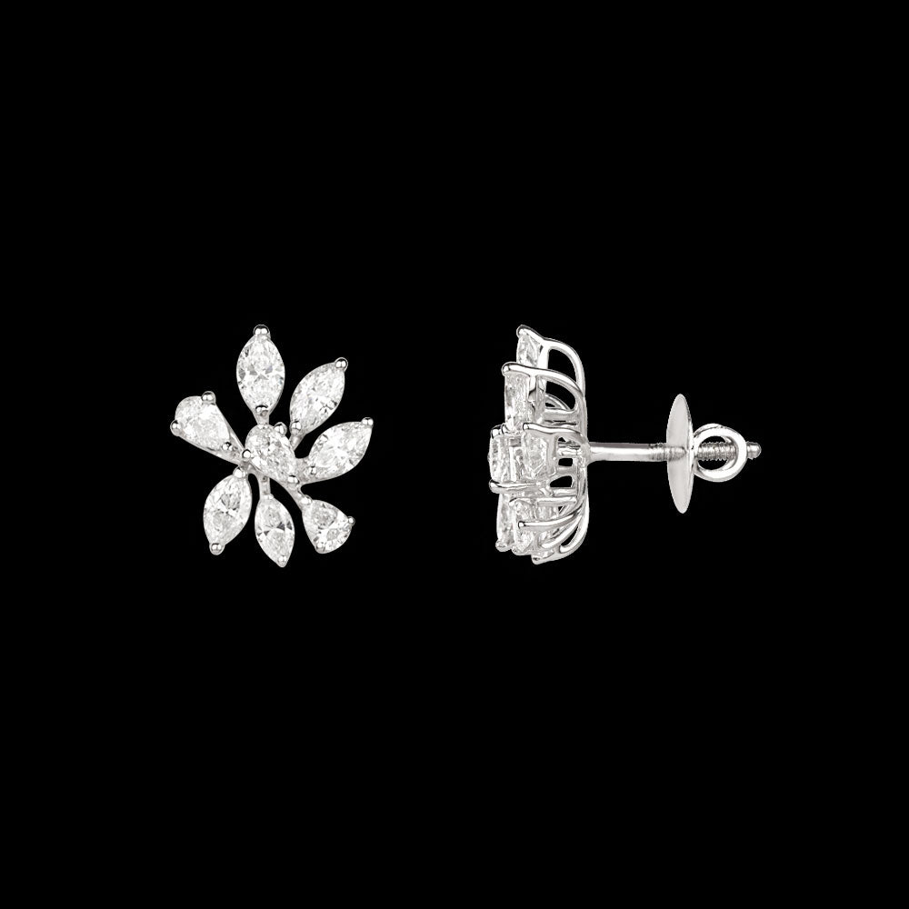18K White Gold Diamond Earrings - 1.97ct VS-SI-FG