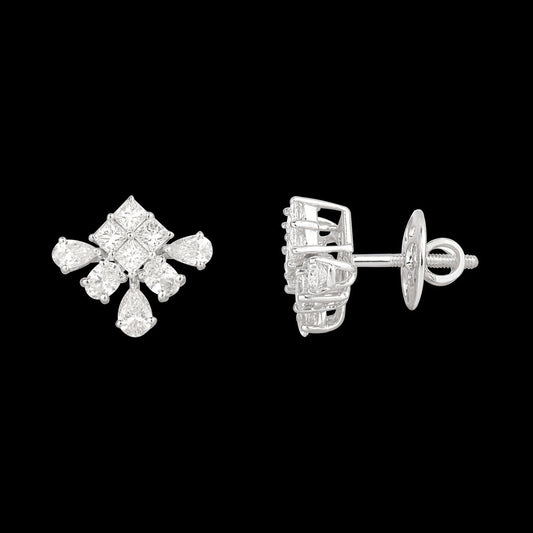18K White Gold Diamond Earrings - 1.73ct VS-SI-EF
