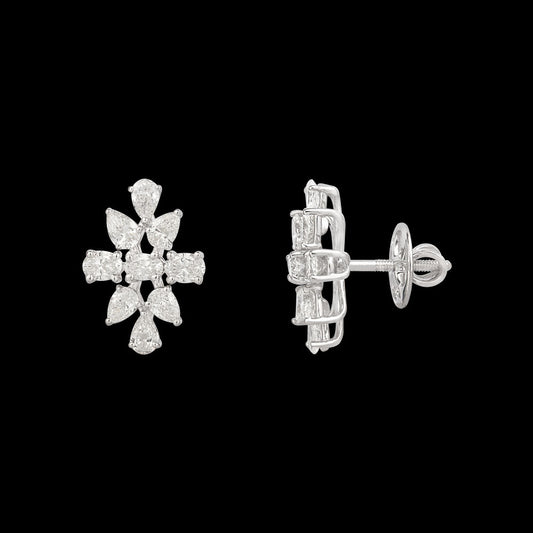 18K White Gold Diamond Earrings - 1.85ct VS-SI-EF