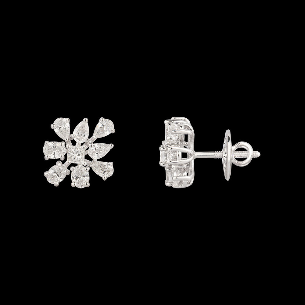 18K White Gold Diamond Earrings - 1.65ct VS-SI-FG