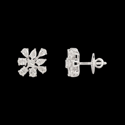 18K White Gold Diamond Earrings - 1.65ct VS-SI-FG