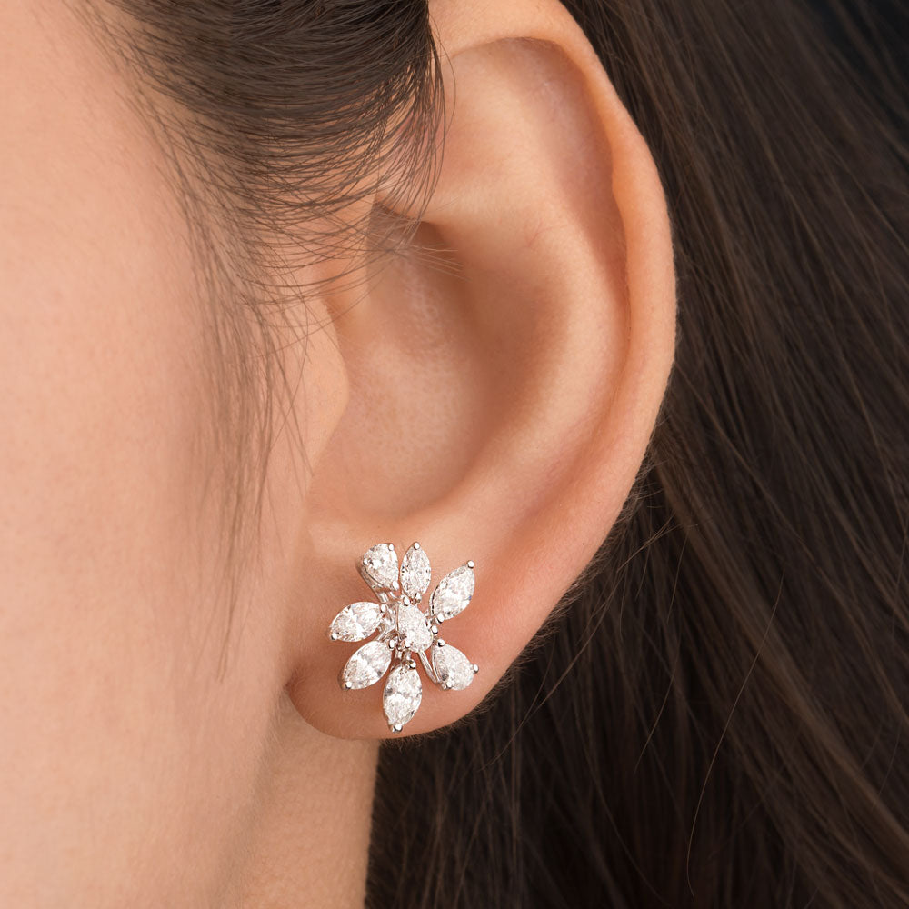 18K White Gold Diamond Earrings - 1.97ct VS-SI-FG
