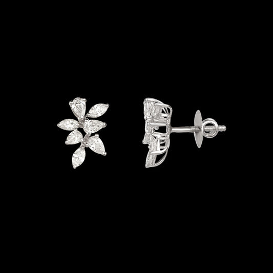 18K White Gold Diamond Earrings - 1.38ct VS-SI-FG