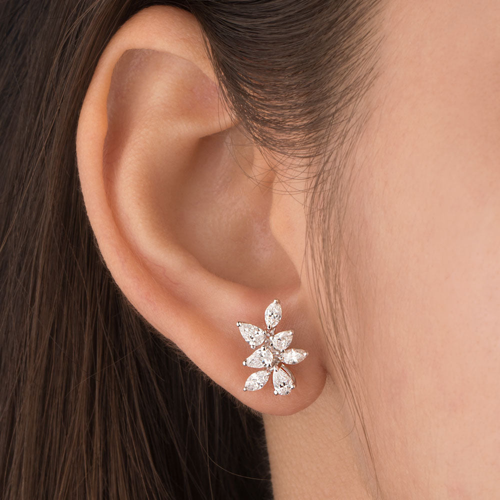 18K White Gold Diamond Earrings - 1.38ct VS-SI-FG