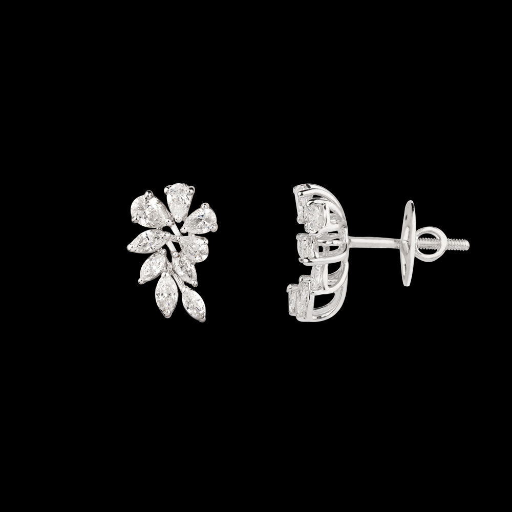 18K White Gold Diamond Earrings - 1.357ct VS-SI-FG