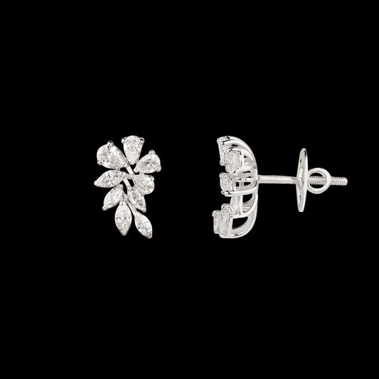 18K White Gold Diamond Earrings - 1.357ct VS-SI-FG