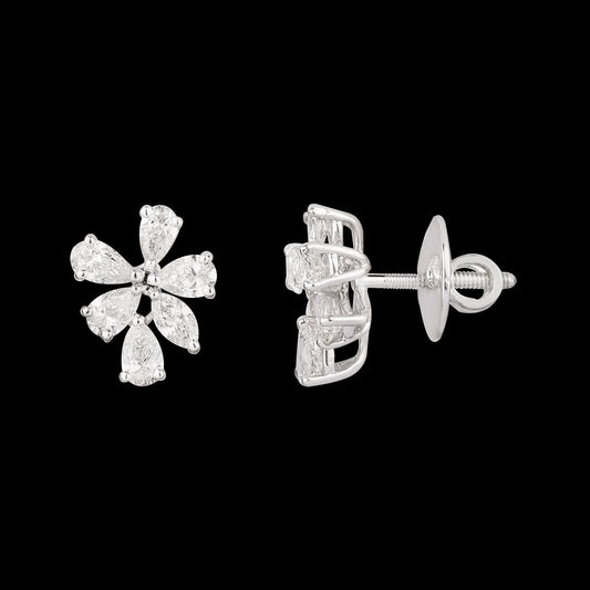18K White Gold Diamond Earrings - 1.41ct VVS-VS-GH