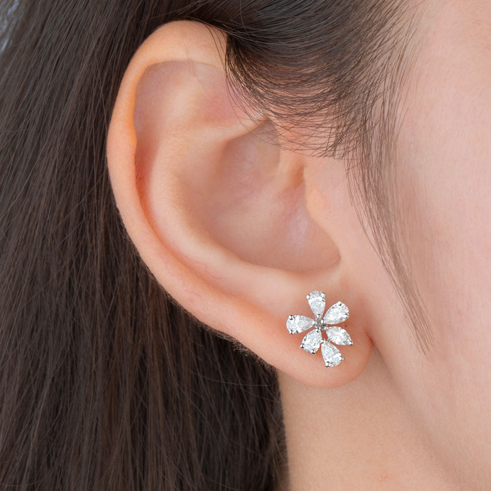 18K White Gold Diamond Earrings - 1.41ct VVS-VS-GH