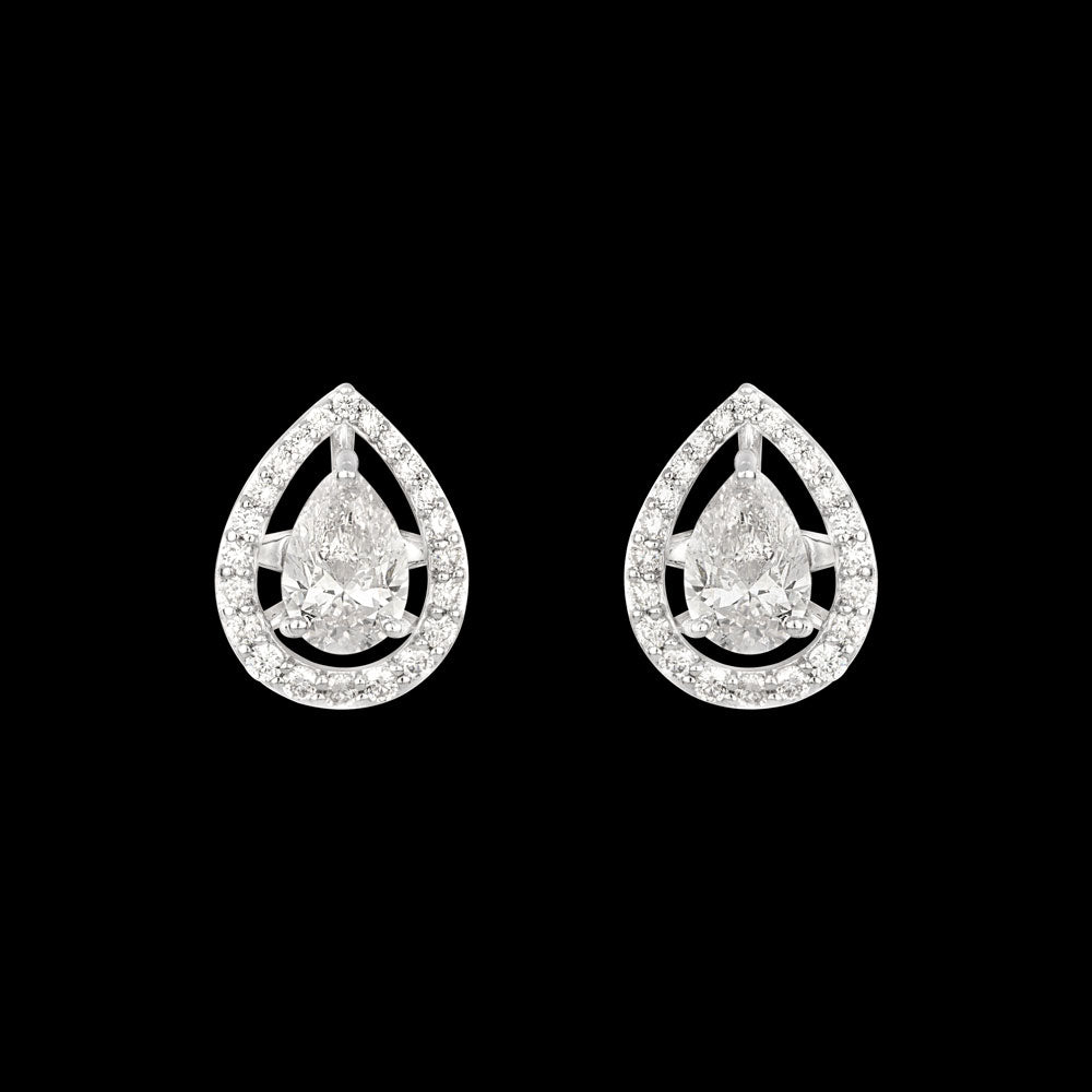 18K White Gold Diamond Earrings - 1.25ct VVS-VS-HIJ