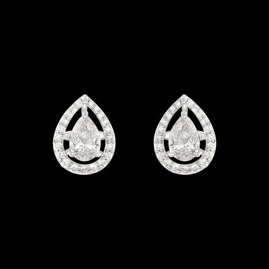 18K White Gold Diamond Earrings - 1.25ct VVS-VS-HIJ