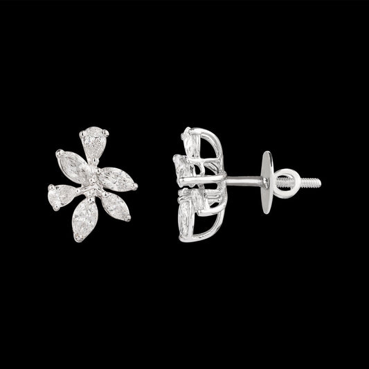 18K White Gold Diamond Earrings - 1.213ct VS-SI-FG