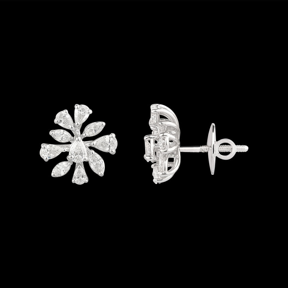 18K White Gold Diamond Earrings - 1.251ct VS-SI-FG