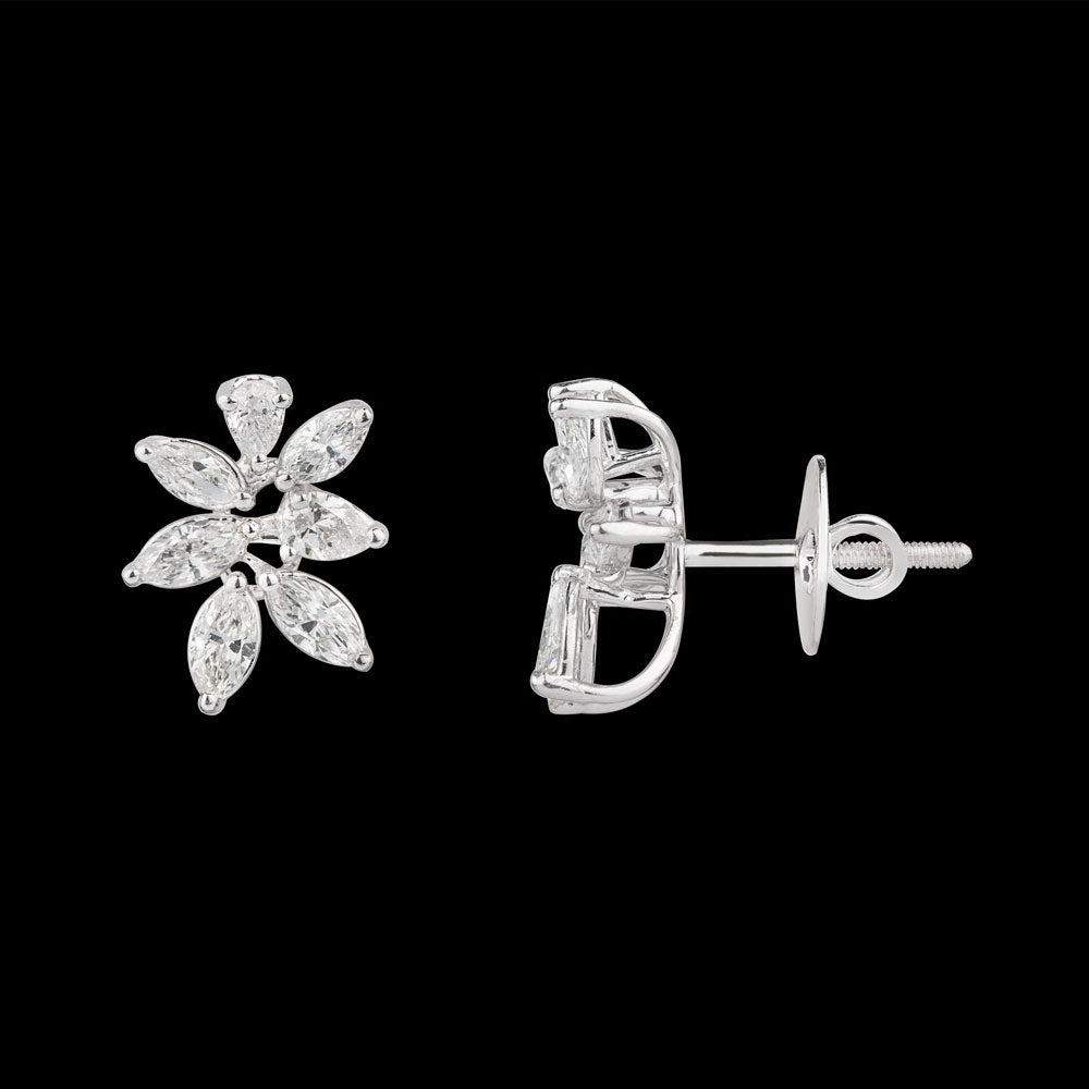 18K White Gold Diamond Earrings - 1.869ct VVS-VS-FG