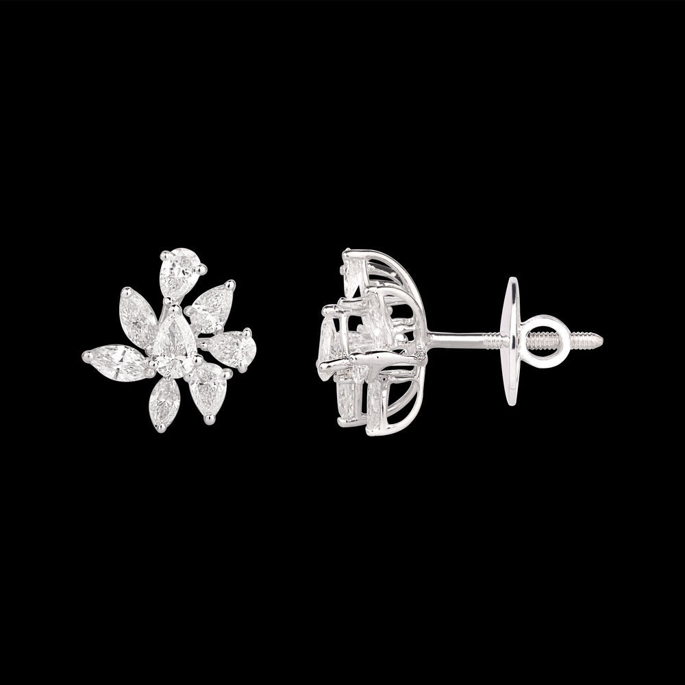 18K White Gold Diamond Earrings - 1.539ct VS-SI-FG