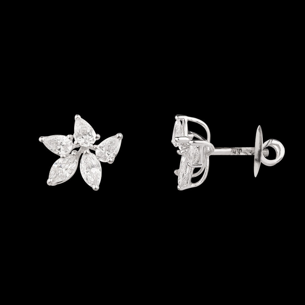 18K White Gold Diamond Earrings - 1.33ct VS-SI-FG