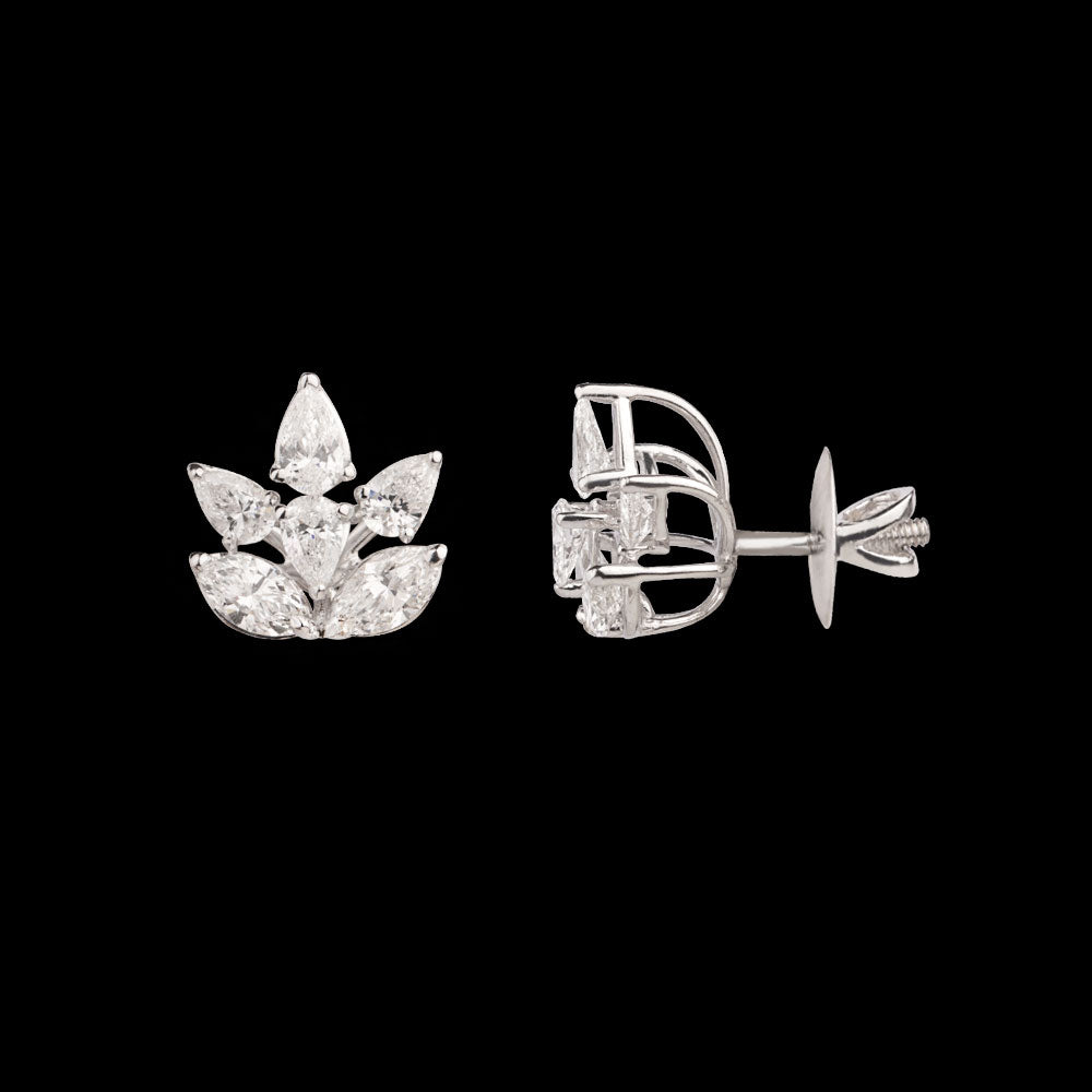 18K White Gold Diamond Earrings - 1.21ct VS-SI-FG