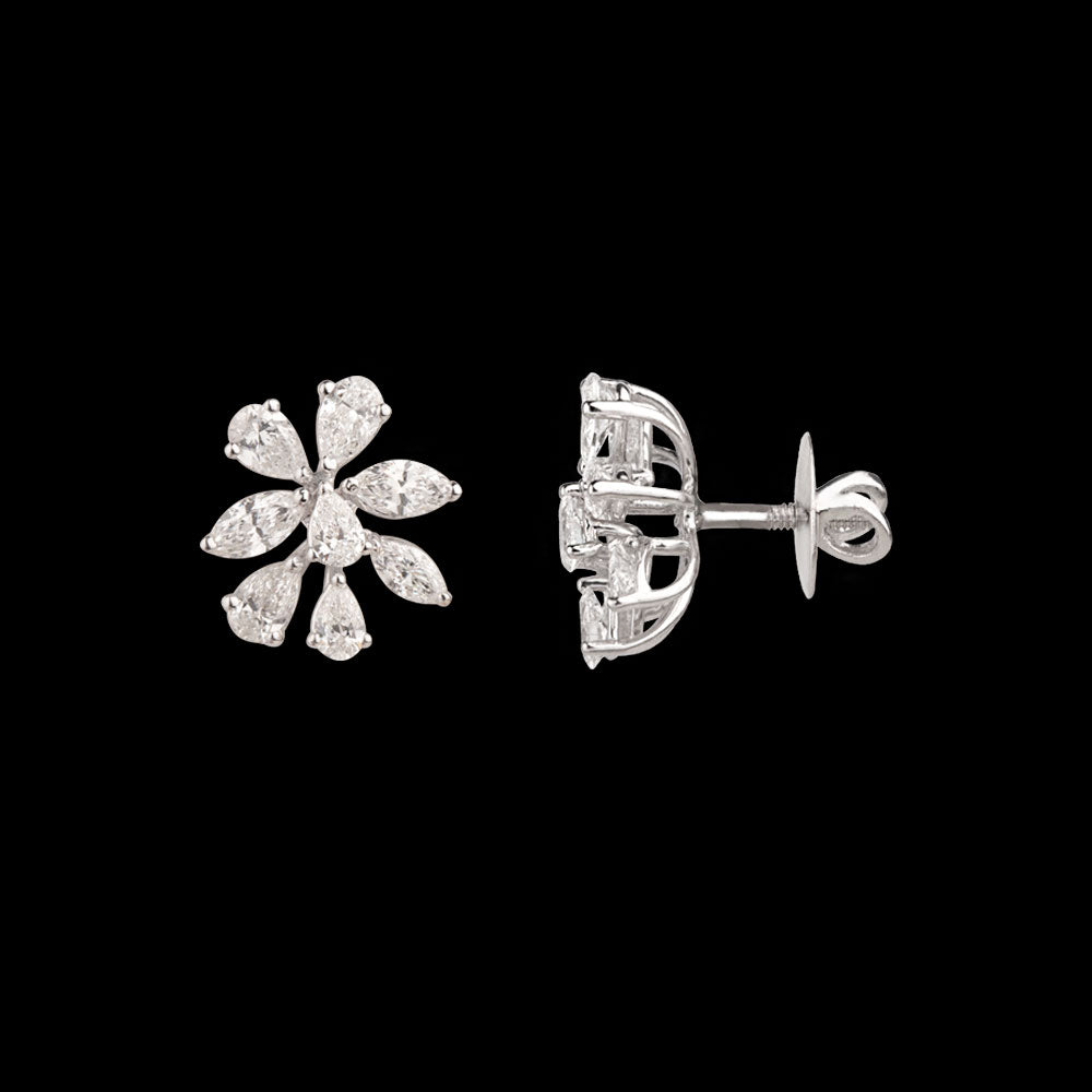 18K White Gold Diamond Earrings - 1.76ct VS-SI-FG
