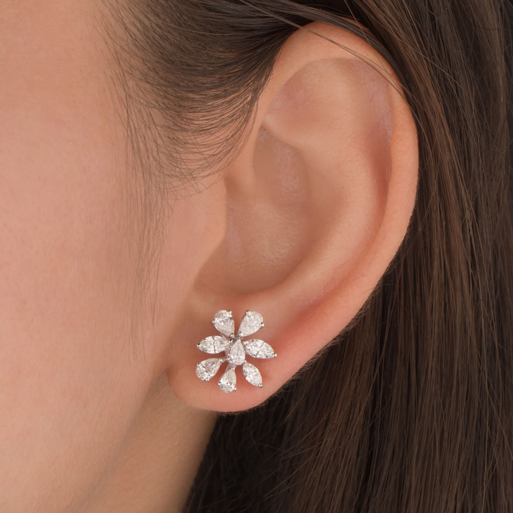 18K White Gold Diamond Earrings - 1.76ct VS-SI-FG